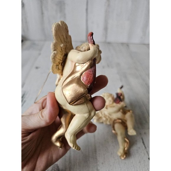 Vintage hanging cherub angel baby musical banjo Xmas Nativity statue religious d - Picture 5 of 14